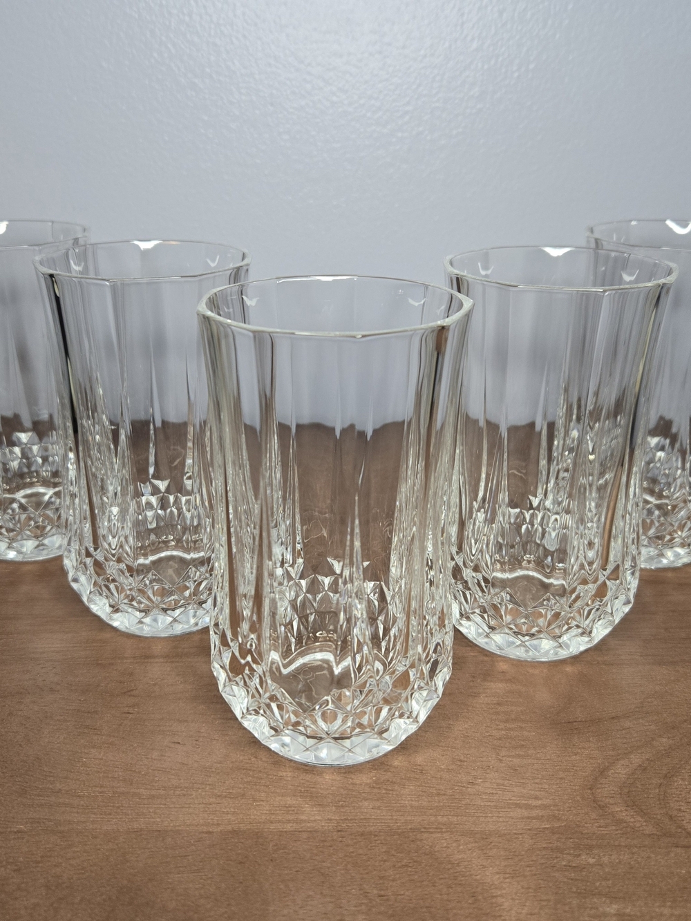 Set of 5 Cristal D’Arques Longchamp 5.25" Highball Glasses Crystal Tumblers 12oz